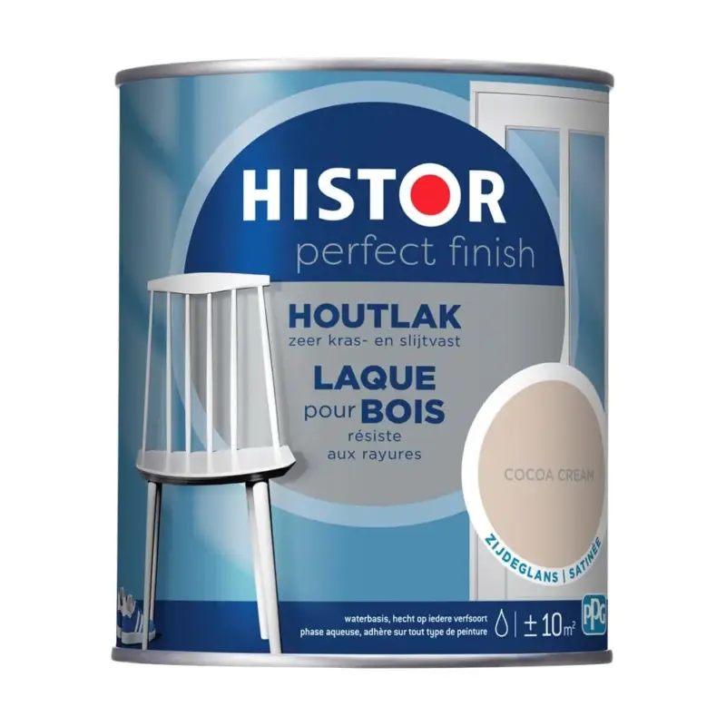 Uitverkoop Histor Perfect Finish Houtlak Zijdeglans Cocoa Cream-750 ML
