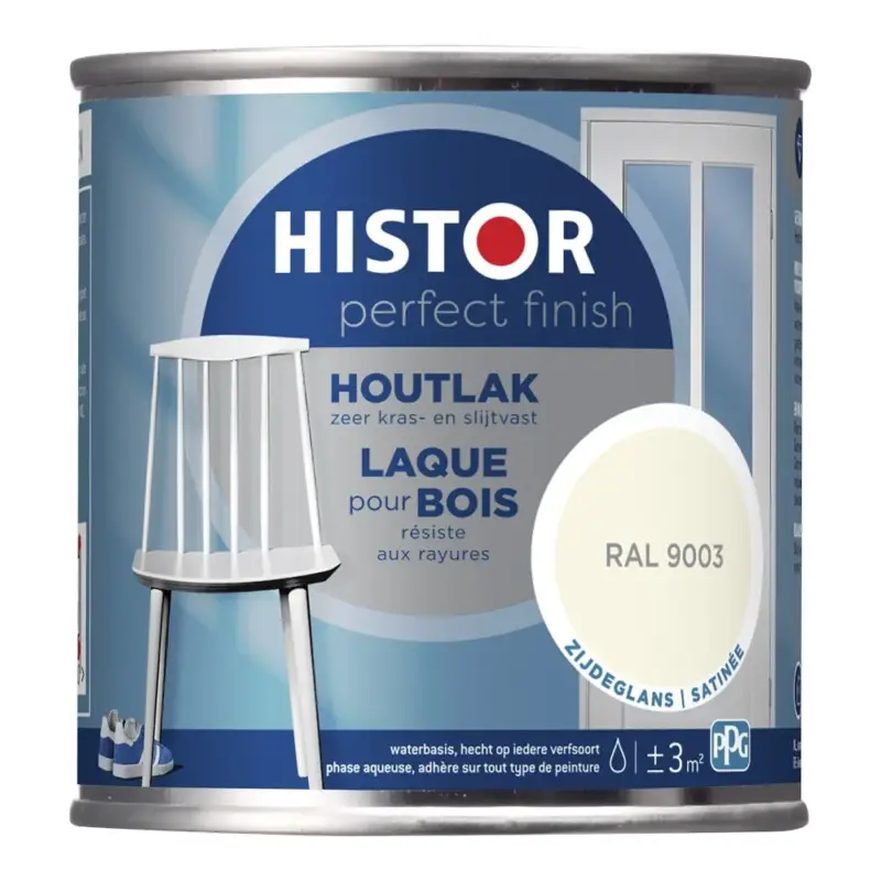 Merkproduct Histor Perfect Finish Houtlak Zijdeglans RAL9003-250 ML