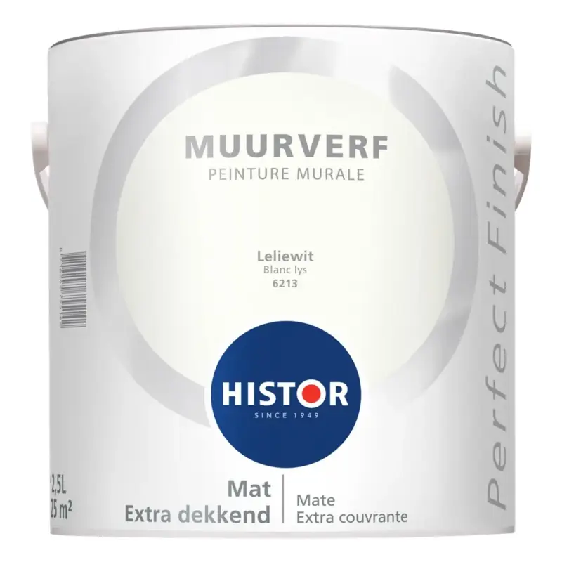 Koop Vandaag Histor Perfect Finish Muurverf Mat Leliewit 6213-2,5 LTR