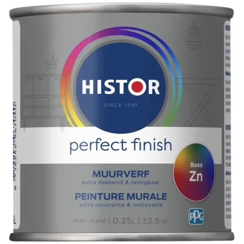 Express Levering Histor Perfect Finish Muurverf Mat Tester-250 ML - Wit