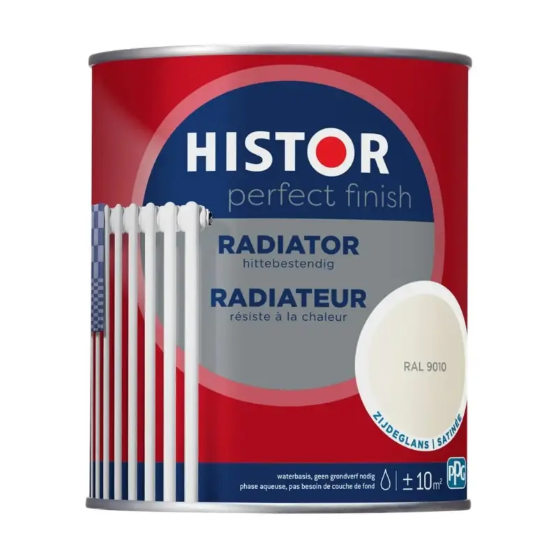 Premium Histor Perfect Finish Radiator Zijdeglans RAL9010-750 ML