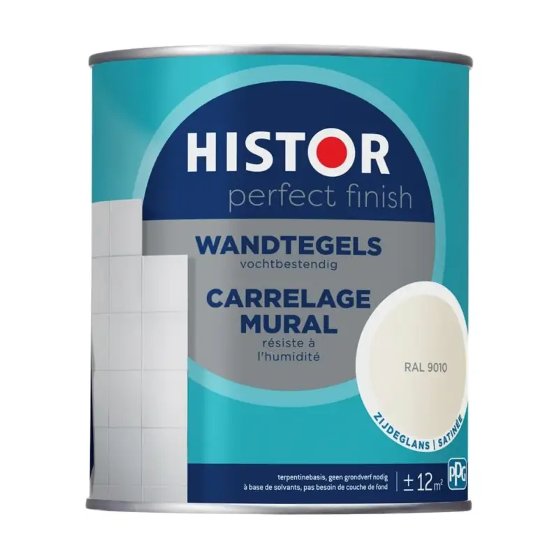 Favoriet Histor Perfect Finish Wandtegels Zijdeglans RAL9010-750 ML