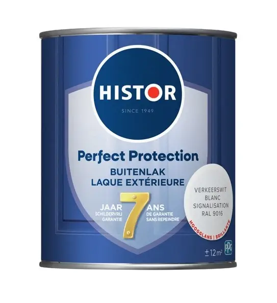 Histor Perfect Protection Buitenlak Hoogglans Verkeerswit RAL9016-750 ML Speciale Aanbieding
