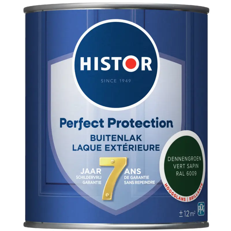 Laatste Versie Histor Perfect Protection Buitenlak Hoogglans Dennengroen RAL6009-750 ML