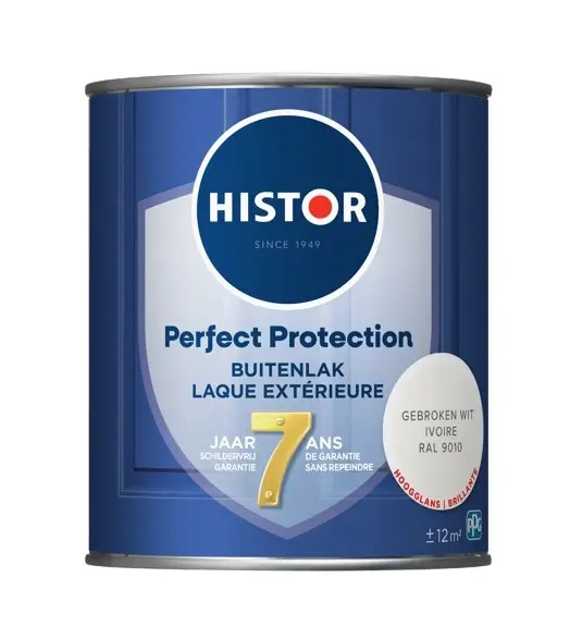 Histor Perfect Protection Buitenlak Hoogglans Gebroken Wit RAL9010-750 ML Laatste Versie
