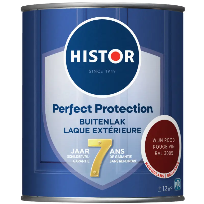 Histor Perfect Protection Buitenlak Hoogglans Wijnrood RAL3005-750 ML Weekendaanbieding