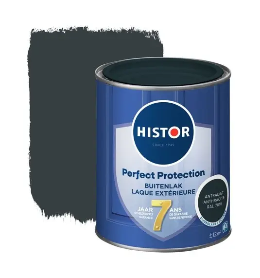 Populair Histor Perfect Protection Buitenlak Zijdeglans Antraciet RAL7016-750 ML