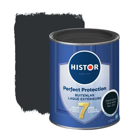 Histor Perfect Protection Buitenlak Zijdeglans Zwartgrijs RAL7021-750 ML Fabrieksprijs