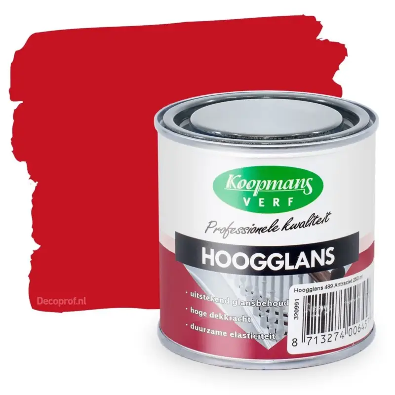 Koopmans Hoogglans 330 Signaalrood-250 ML Direct Verzonden