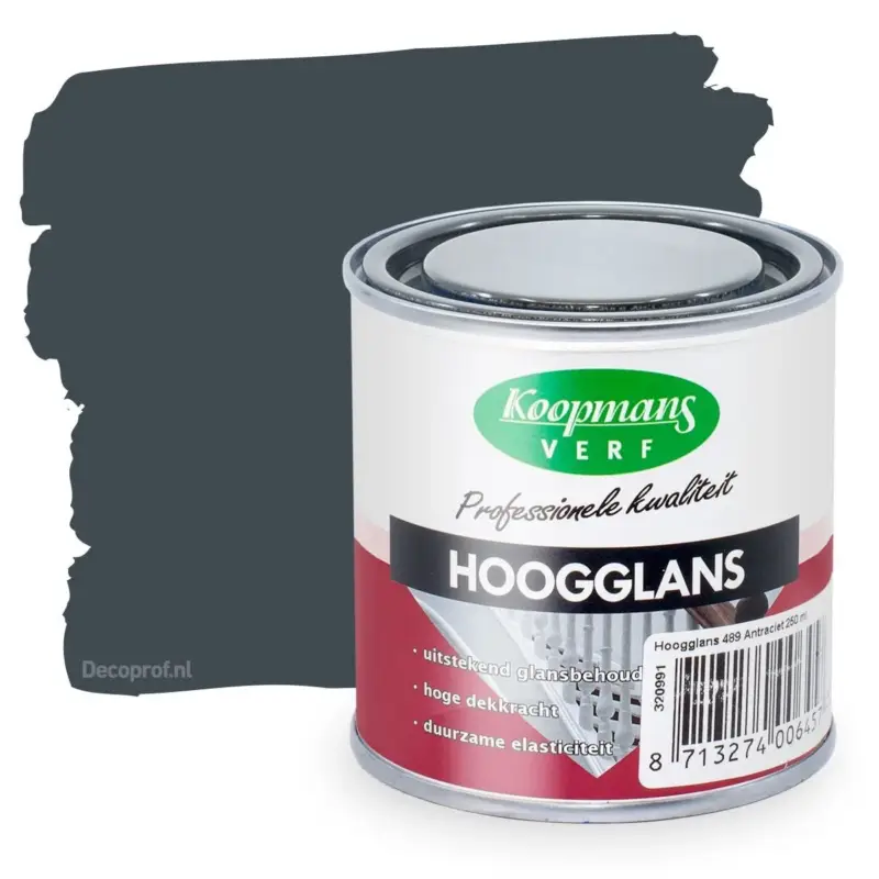 Voordeelprijs Koopmans Hoogglans 489 Antraciet-250 ML