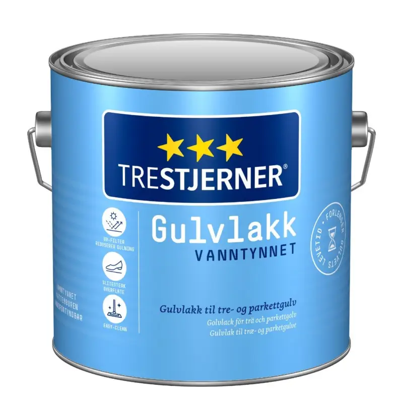 Jotun Trestjerner Gulvlakk Halvblank Waterborne | Zijdeglans Blanke Lak-3 LTR - Kleurloos Direct Verzonden