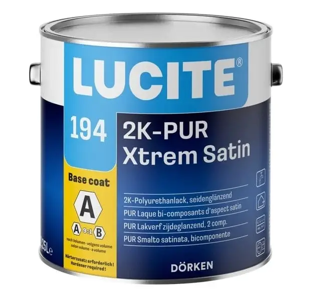 Lucite 194 2K-PUR Xtrem Satin | Let op: exclusief verharder-1 LTR - Wit Express Levering