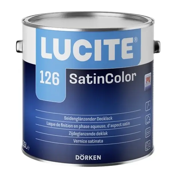Lucite 126 SatinColor | Zijdeglans Lakverf Binnen & Buiten-1 LTR - Wit Weekendaanbieding