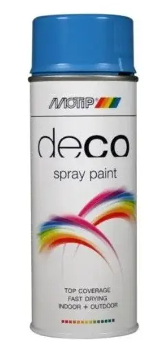 MoTip Deco Colourspray Hoogglans RAL5012 Lichtblauw-400 ML Actieprijs
