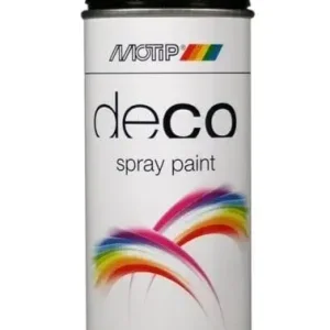 MoTip Deco Colourspray Hoogglans RAL9005 Diep Zwart-400 ML Shop Nu