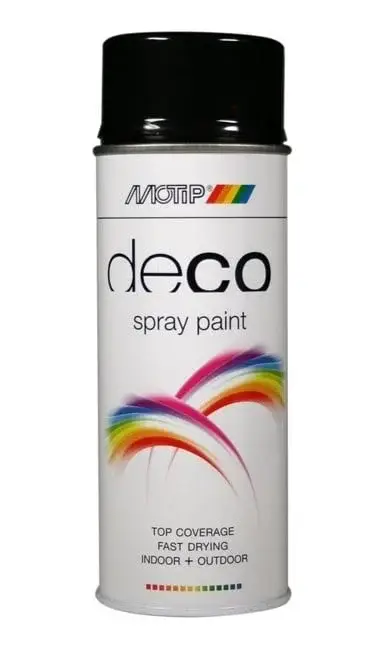 MoTip Deco Colourspray Hoogglans RAL9005 Diep Zwart-400 ML Shop Nu