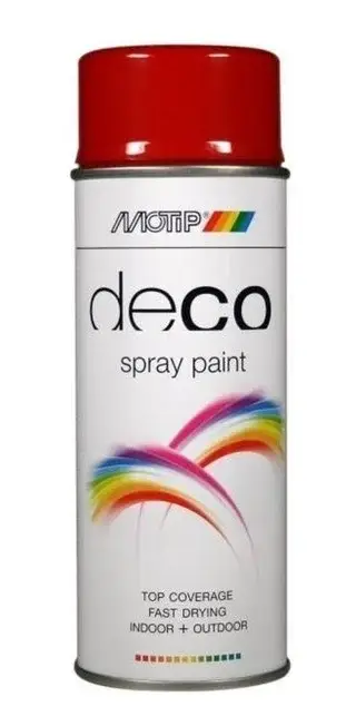 MoTip Deco Colourspray Hoogglans RAL3002 Karmijnrood-400 ML Voordeelprijs
