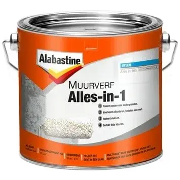 Nu Kopen Alabastine Muurverf Alles-in-1 Wit-2,5 LTR - Wit