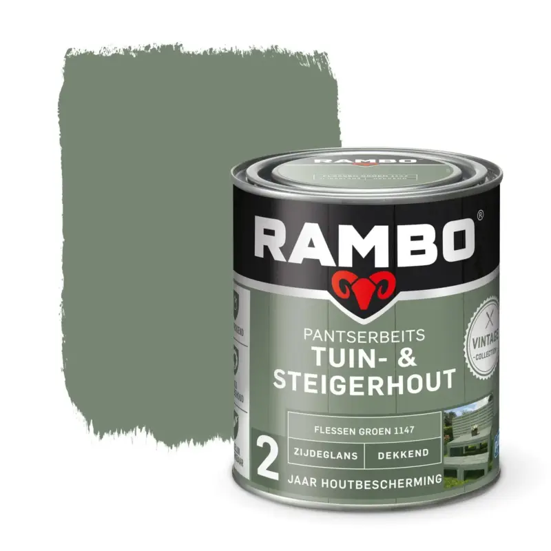 Rambo Pantserbeits Tuin&Steigerhout Zijdeglans Dekkend Flessen Groen 1147-750 ML Bestseller