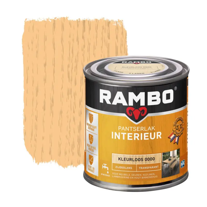 Hete Deal Rambo Pantserlak Interieur Transparant Zijdeglans-250 ML