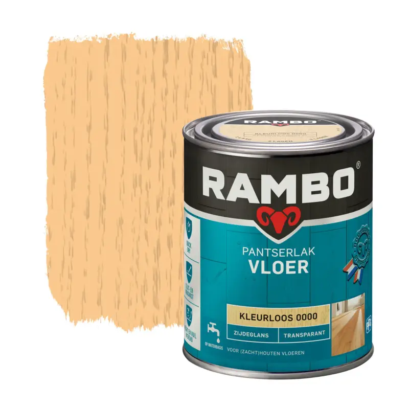 Uitverkoop Rambo Pantserlak Vloer Transparant Zijdeglans 0000-750 ML