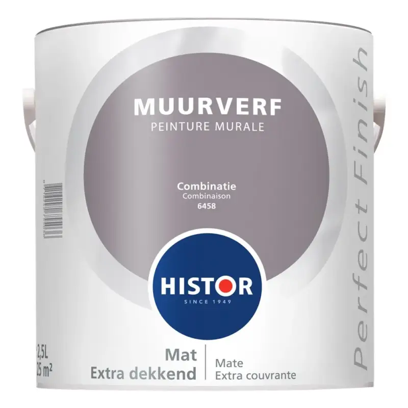 Aanbieding Histor Perfect Finish Muurverf Mat Combinatie 6458-2,5 LTR