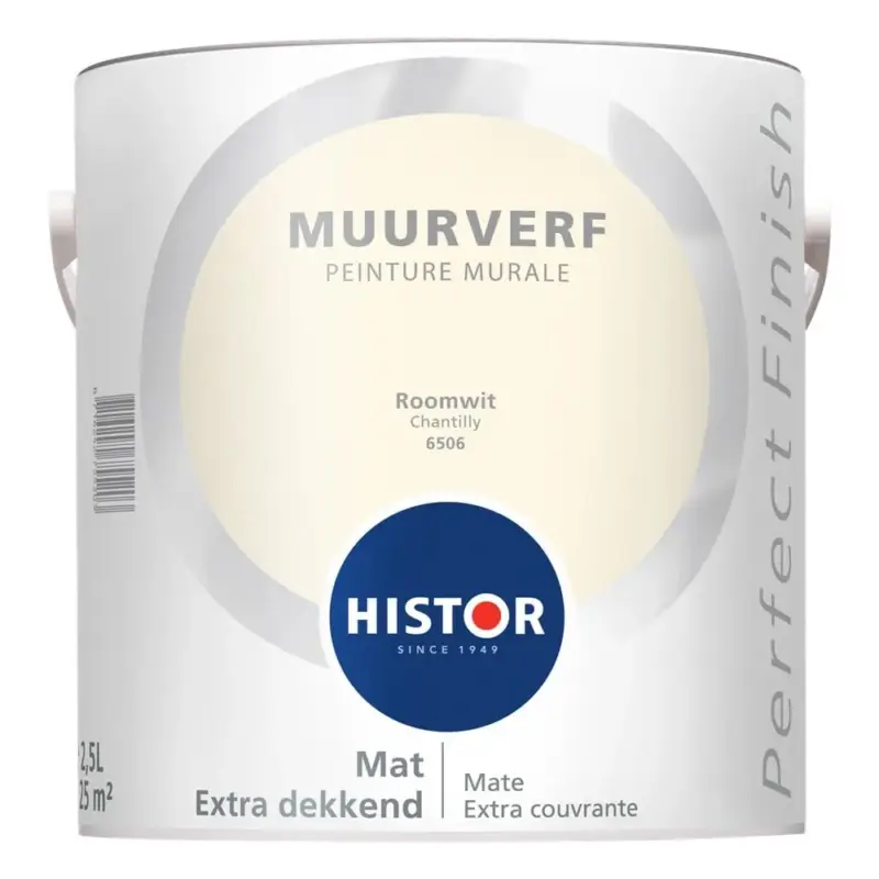 Korting Histor Perfect Finish Muurverf Mat Roomwit 6506-2,5 LTR