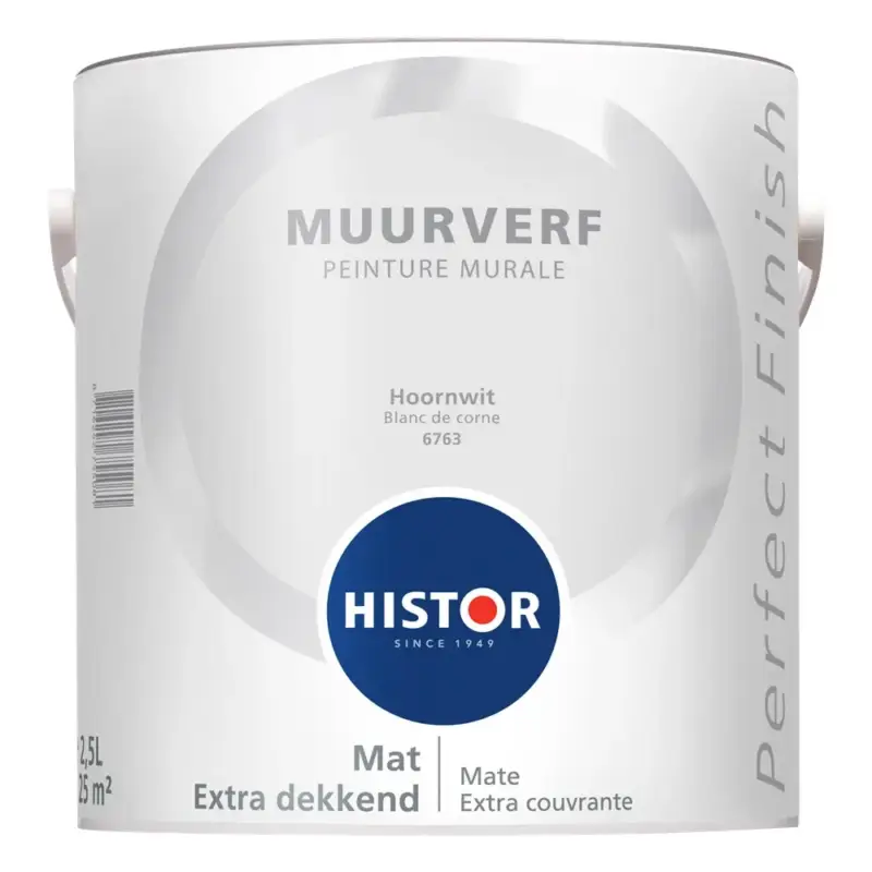 Gecertificeerd Histor Perfect Finish Muurverf Mat Hoornwit 6763-2,5 LTR