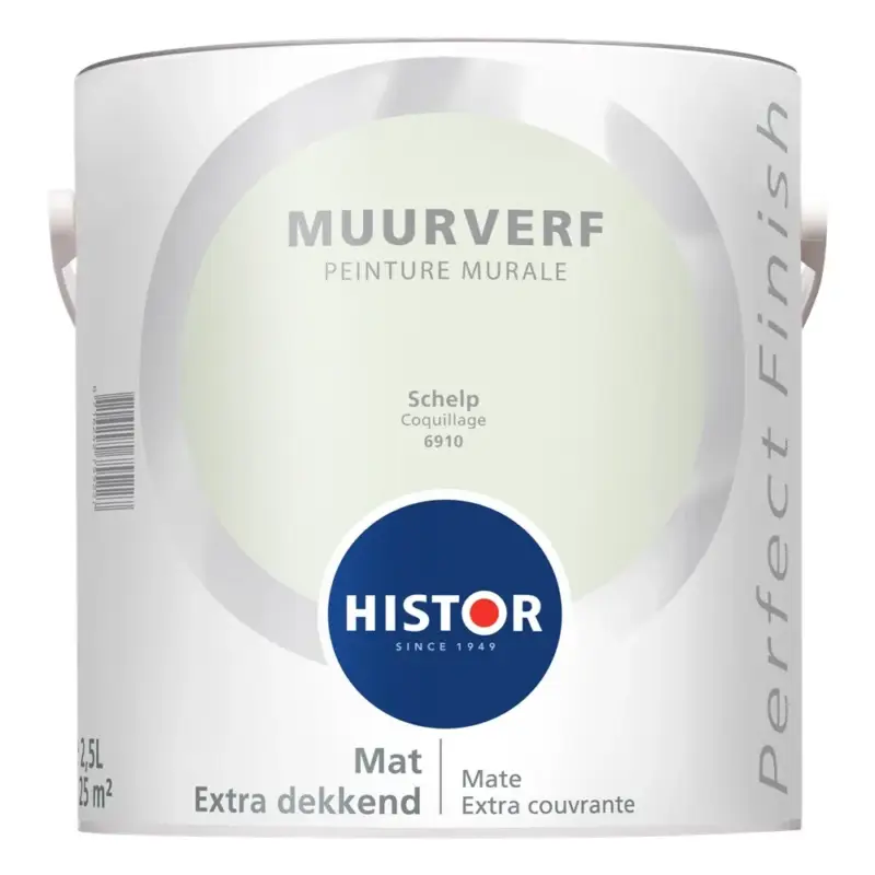 Histor Perfect Finish Muurverf Mat Schelp 6910-2,5 LTR Favoriet