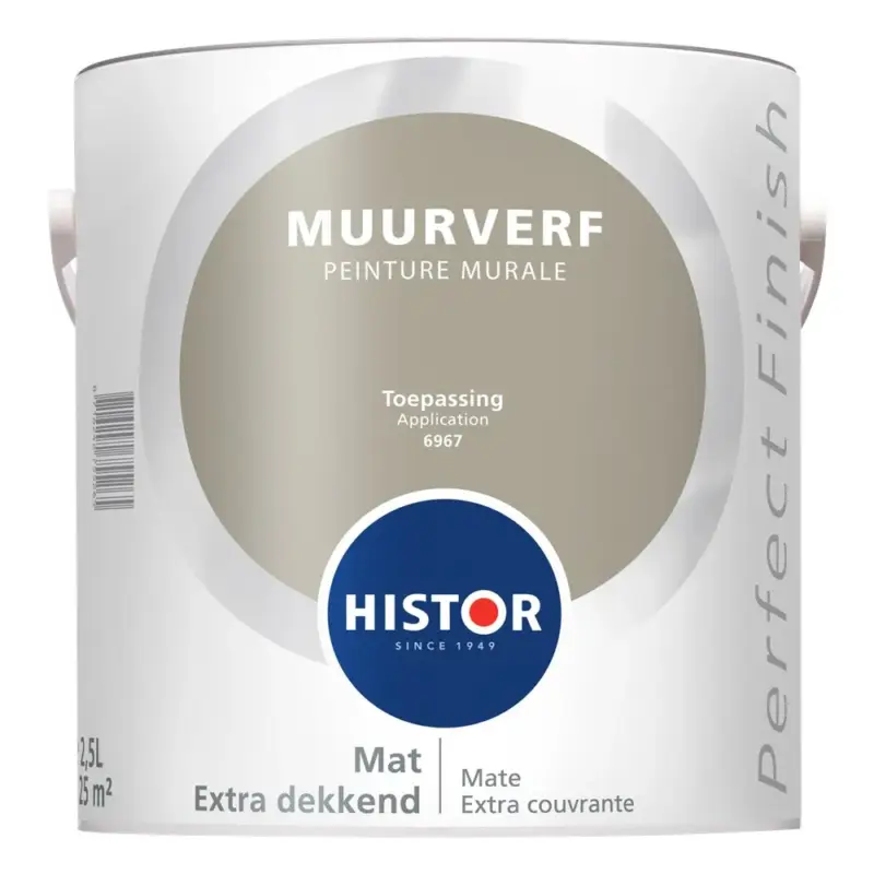 Histor Perfect Finish Muurverf Mat Toepassing 6967-2,5 LTR Voordeelprijs
