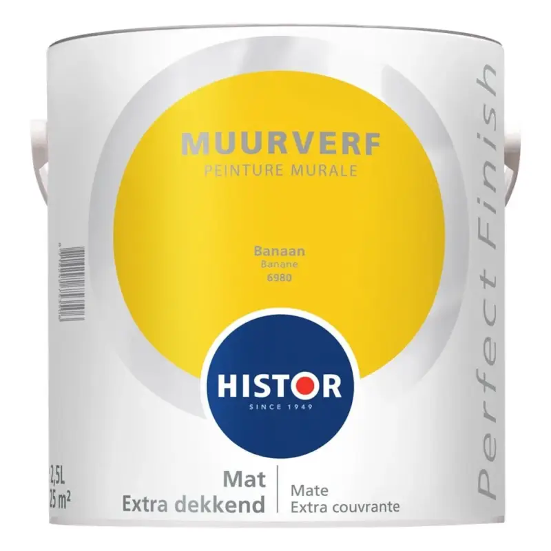 Koop Vandaag Histor Perfect Finish Muurverf Mat Banaan 6980-2,5 LTR