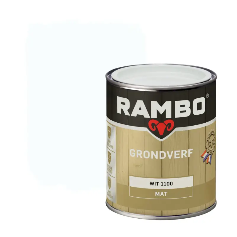 Direct Beschikbaar Rambo Grondverf Hout Buiten Wit-750 ML