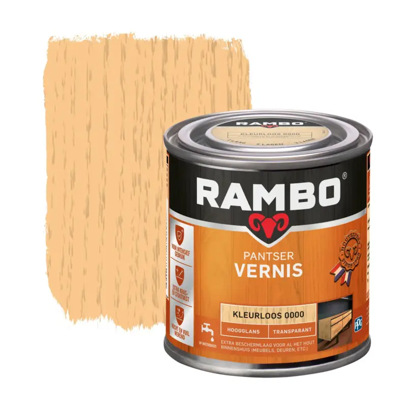 Rambo Pantser Vernis Transparant Hoogglans-250 ML Koop Online