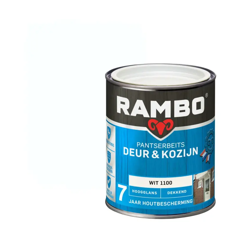 Op = Op Rambo Pantserbeits Deur&Kozijn Hoogglans Dekkend Wit 1100-750 ML