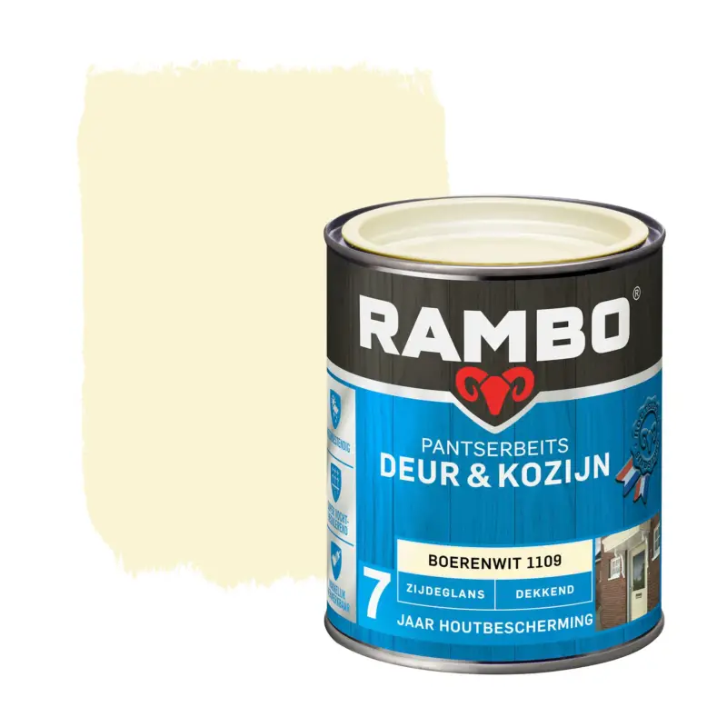Rambo Pantserbeits Deur&Kozijn Zijdeglans Dekkend Boerenwit 1109-750 ML Goedkoop