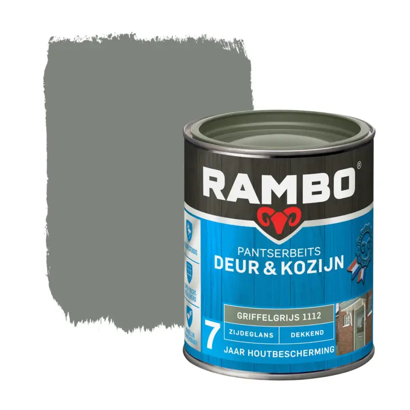 Populair Rambo Pantserbeits Deur&Kozijn Zijdeglans Dekkend Griffelgrijs 1112-750 ML