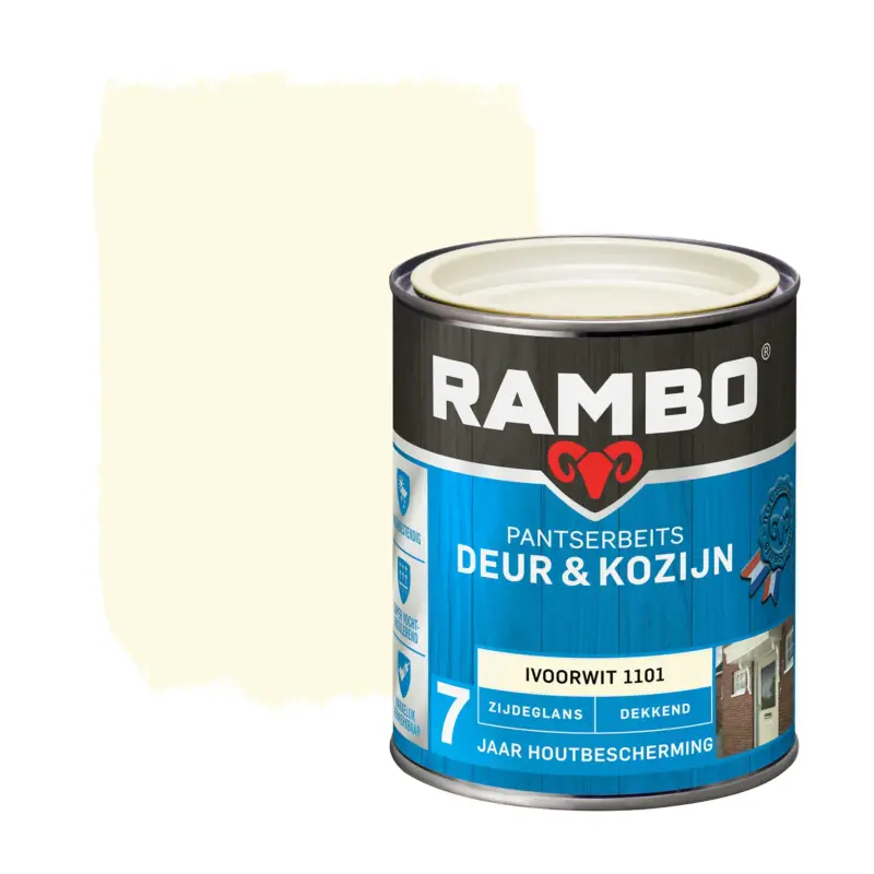 Rambo Pantserbeits Deur&Kozijn Zijdeglans Dekkend Ivoorwit 1101-750 ML Express Levering