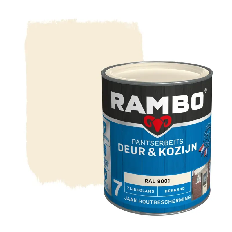 Rambo Pantserbeits Deur&Kozijn Zijdeglans Dekkend Ral 9001-750 ML Actieprijs