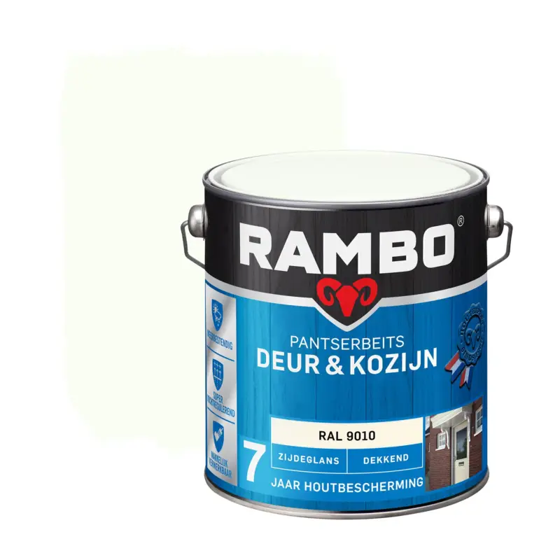 Betaalbaar Rambo Pantserbeits Deur&Kozijn Zijdeglans Dekkend Ral 9010-750 ML