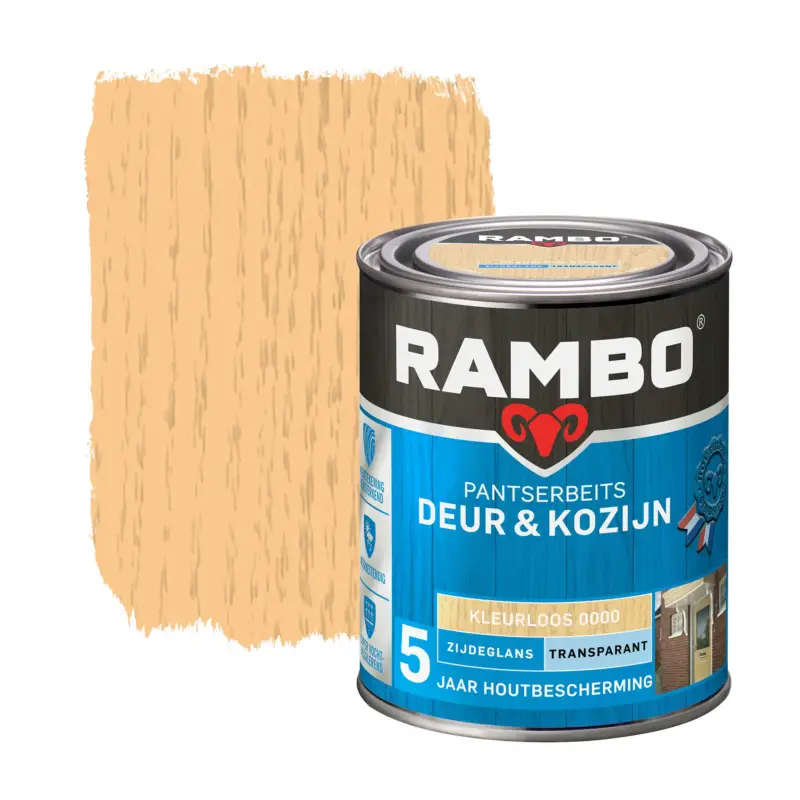 Beperkte Voorraad Rambo Pantserbeits Deur&Kozijn Zijdeglans Transparant-750 ML