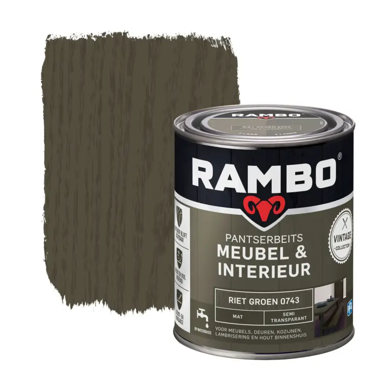 Rambo Pantserbeits Meubel&Interieur Mat Riet Groen 0743-750 ML Gecertificeerd