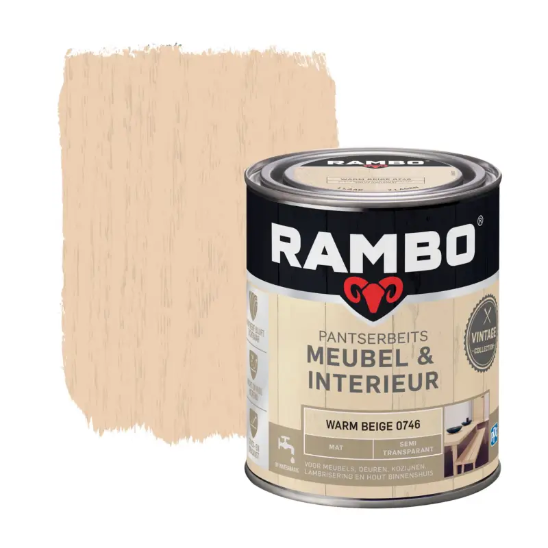 Alleen Vandaag Rambo Pantserbeits Meubel&Interieur Mat Warm Beige 0746-750 ML