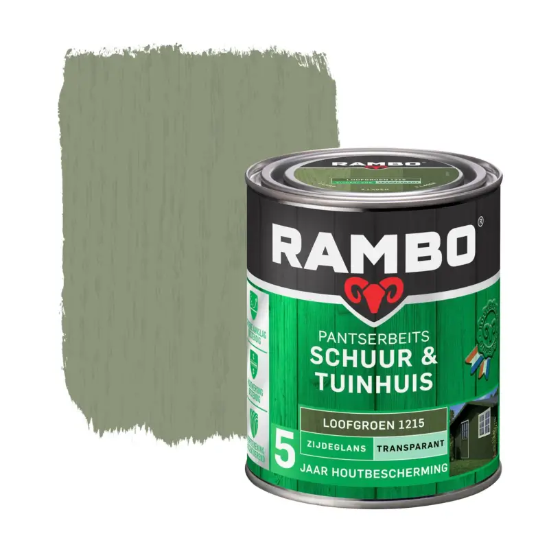 Nieuw Rambo Pantserbeits Schuur&Tuinhuis Zijdeglans Transparant Loofgroen 1215-750 ML