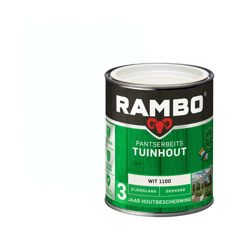 Favoriet Rambo Pantserbeits Tuinhout Zijdeglans Dekkend Wit 1100-750 ML