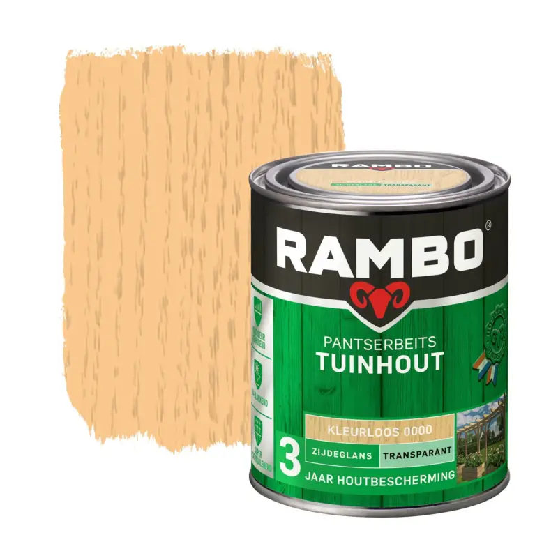 Rambo Pantserbeits Tuinhout Zijdeglans Transparant-750 ML Fabrieksprijs