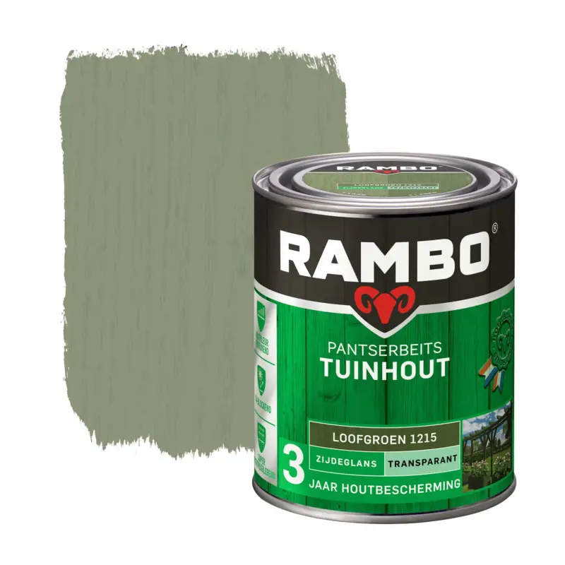 Exclusieve Aanbieding Rambo Pantserbeits Tuinhout Zijdeglans Transparant Loofgroen 1215-750 ML