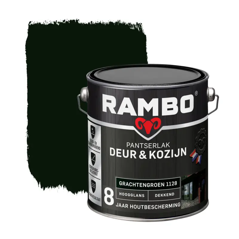 Rambo Pantserlak Deur&Kozijn Hoogglans Dekkend Grachtengroen 1128-2,5 LTR Alleen Vandaag