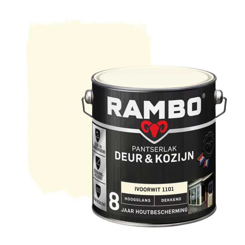 Rambo Pantserlak Deur&Kozijn Hoogglans Dekkend Ivoorwit 1101-2,5 LTR Hete Deal
