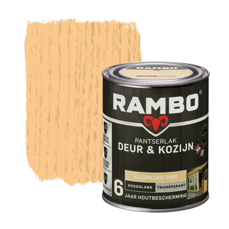 Bestseller Rambo Pantserlak Deur&Kozijn Hoogglans Transparant-750 ML