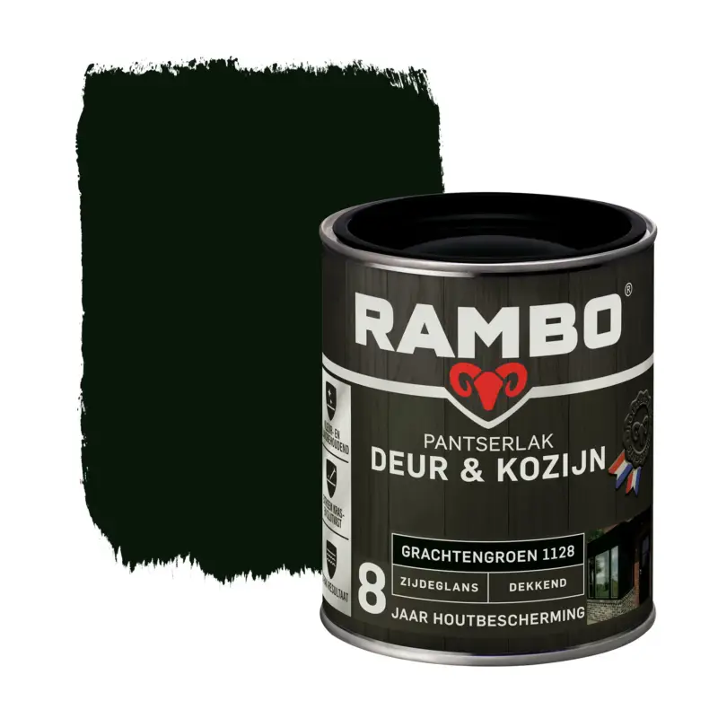 Rambo Pantserlak Deur&Kozijn Zijdeglans Dekkend Grachtengroen 1128-750 ML Alleen Vandaag